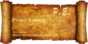 Prusz Edmond névjegykártya